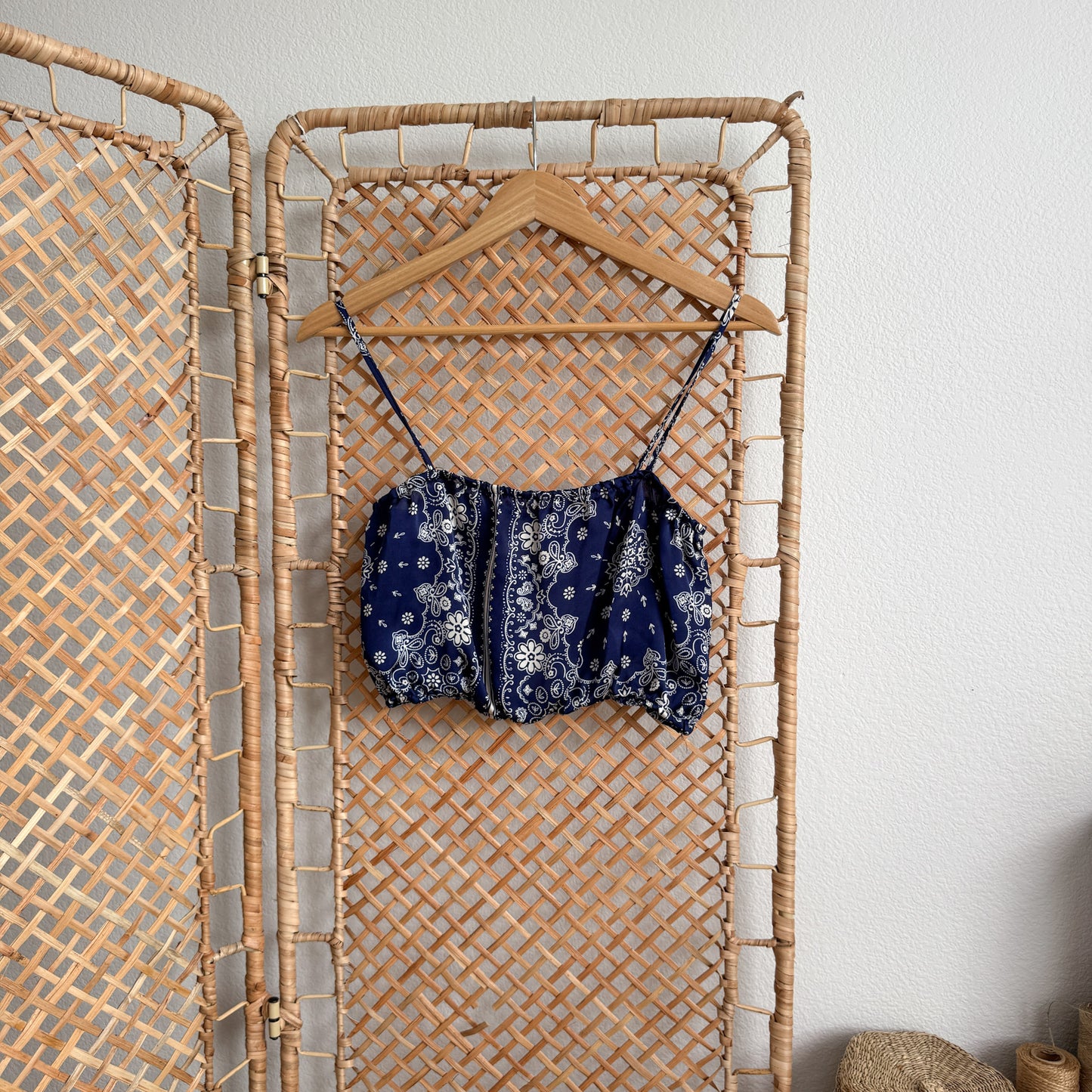 Paisley Floral Satin Crop Top (XS-S)