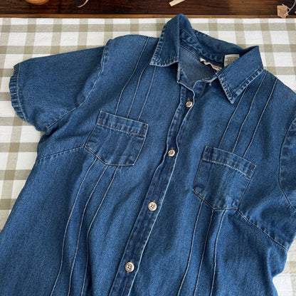 Vintage Buttoned Denim Maxi Dress (S-L)