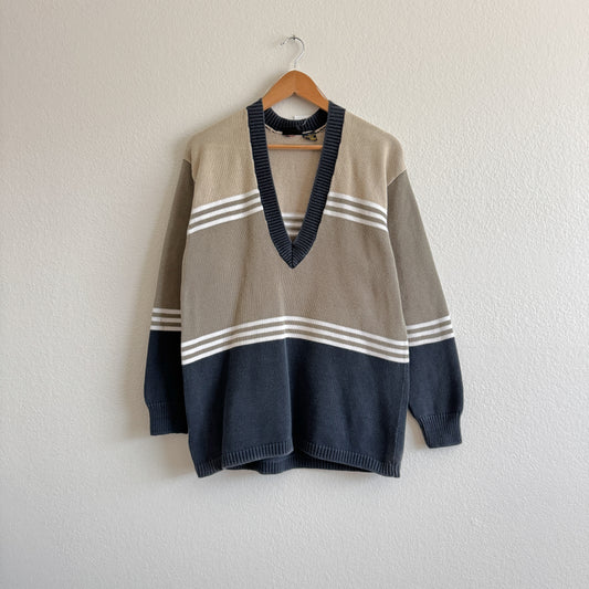 Vintage Striped Academia Sweater (S-M)