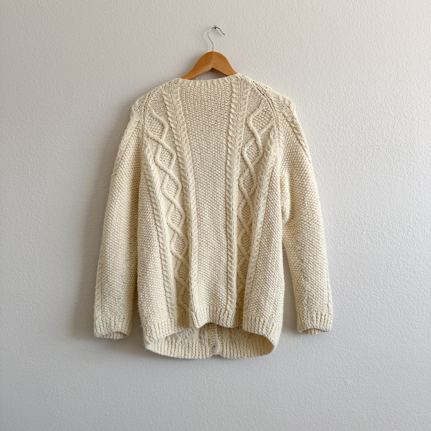 Vintage Cable Knit Fisherman Cardigan (M-L)