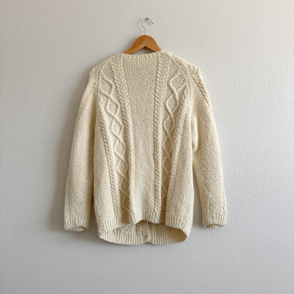 Vintage Cable Knit Fisherman Cardigan (M-L)