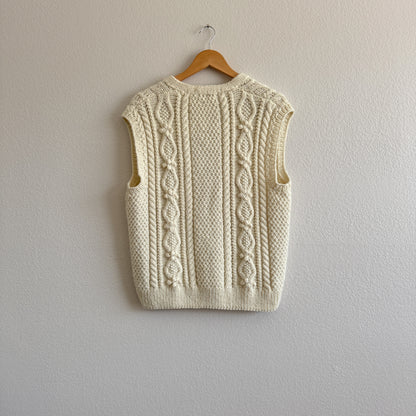 Vintage Handmade Cable Knit Sweater Vest (S-M)