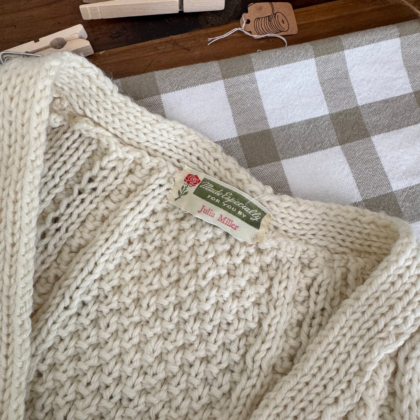 Vintage Handmade Cable Knit Sweater Vest (S-M)