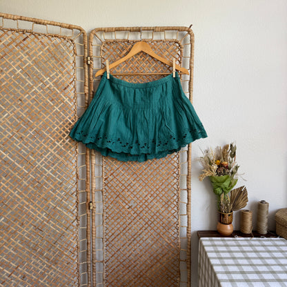 The Lagoon Eyelet Mini Skirt (L)