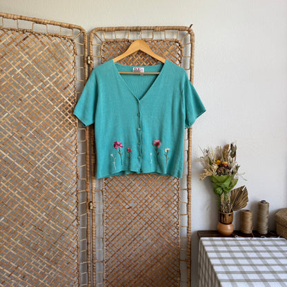 The Reef Bloom Embroidered Knit Top (XS-L)